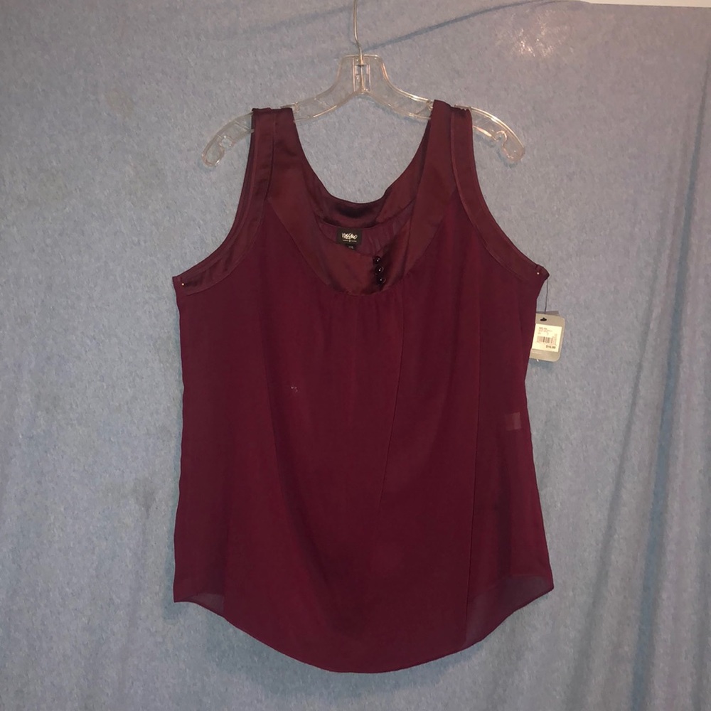 Massimo Merlot sheer top size xxl NWT